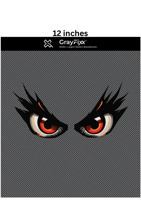 Angry Eye Bike Visor Sticker | Made In Premium Gloss Vinyl With FPF(Fade Protection Film), Waterproof, Pack Of 1